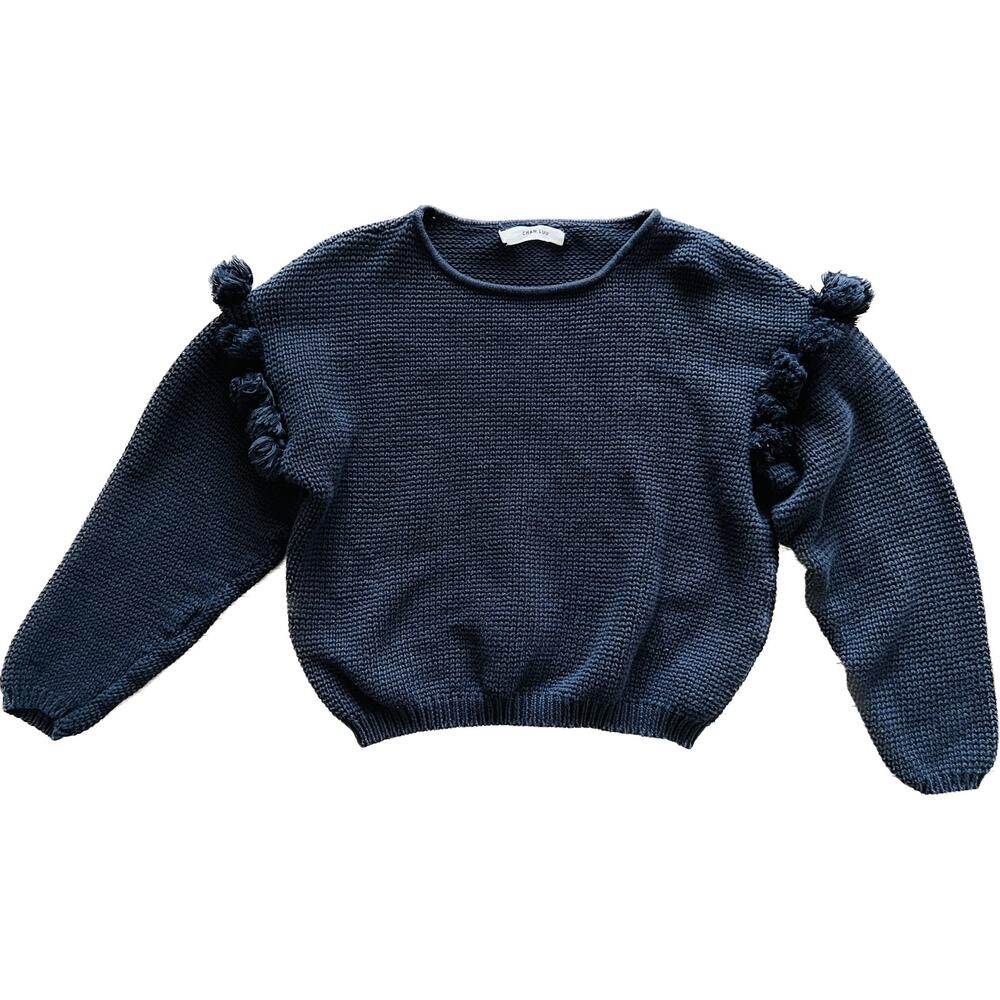Chan Luu Cropped Pom Pom Women's Sweater XS‎ Oversized